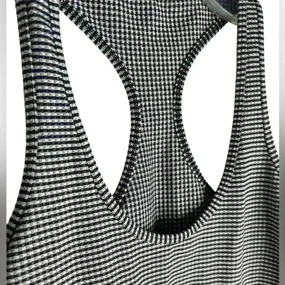 Lululemon Cool Racerback Tank Top Gingham Inkwell Size 4 - Picture 3 of 8